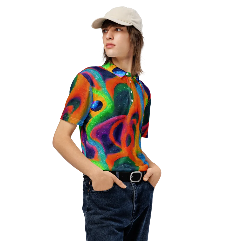 Jewel Jumble on Men's Slim Fit Polo Shirt — Right Front