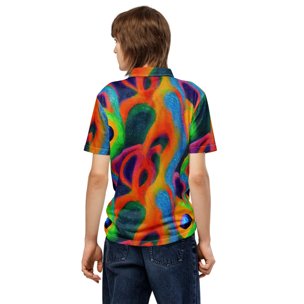 Jewel Jumble on Men's Slim Fit Polo Shirt — Back