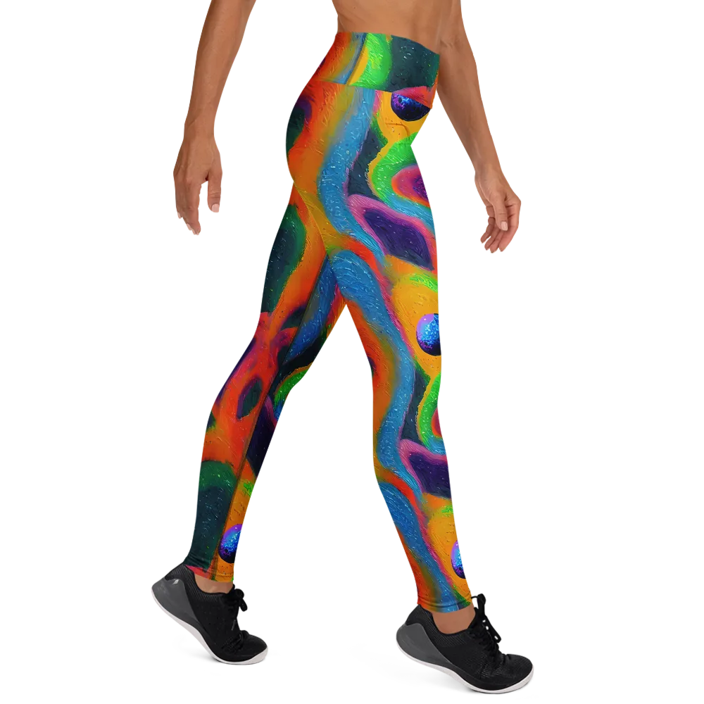 Jewel Jumble on Yoga Leggings — Right