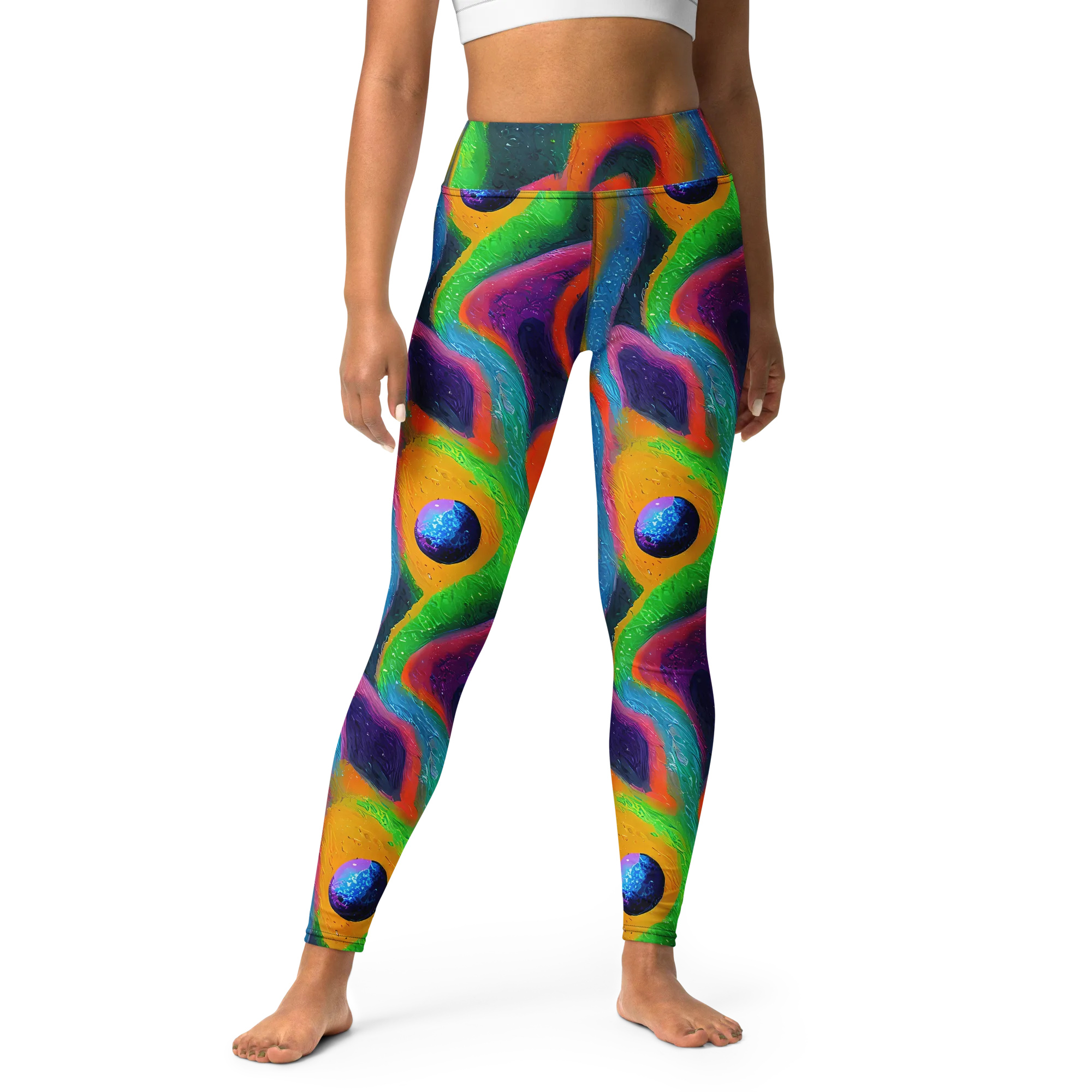 Jewel Jumble on Yoga Leggings — Front