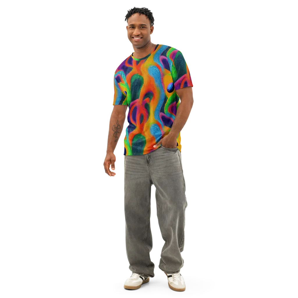 Jewel Jumble on Men's Cotton Crew Neck T-Shirt — Front