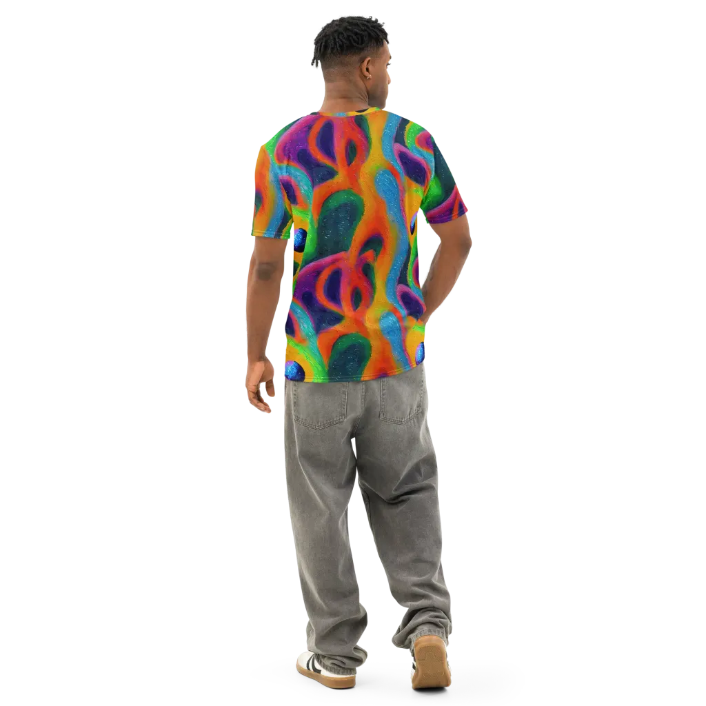 Jewel Jumble on Men's Cotton Crew Neck T-Shirt — Back