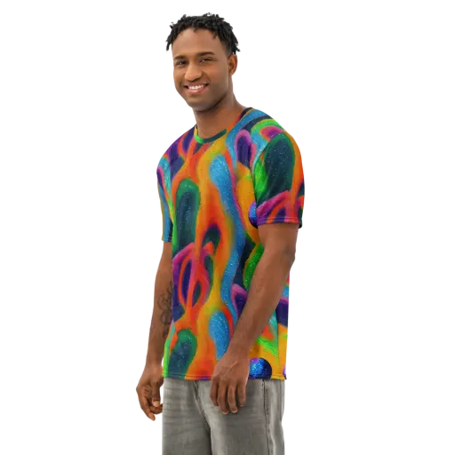 Jewel Jumble on a Men's Cotton Crew Neck T-Shirt