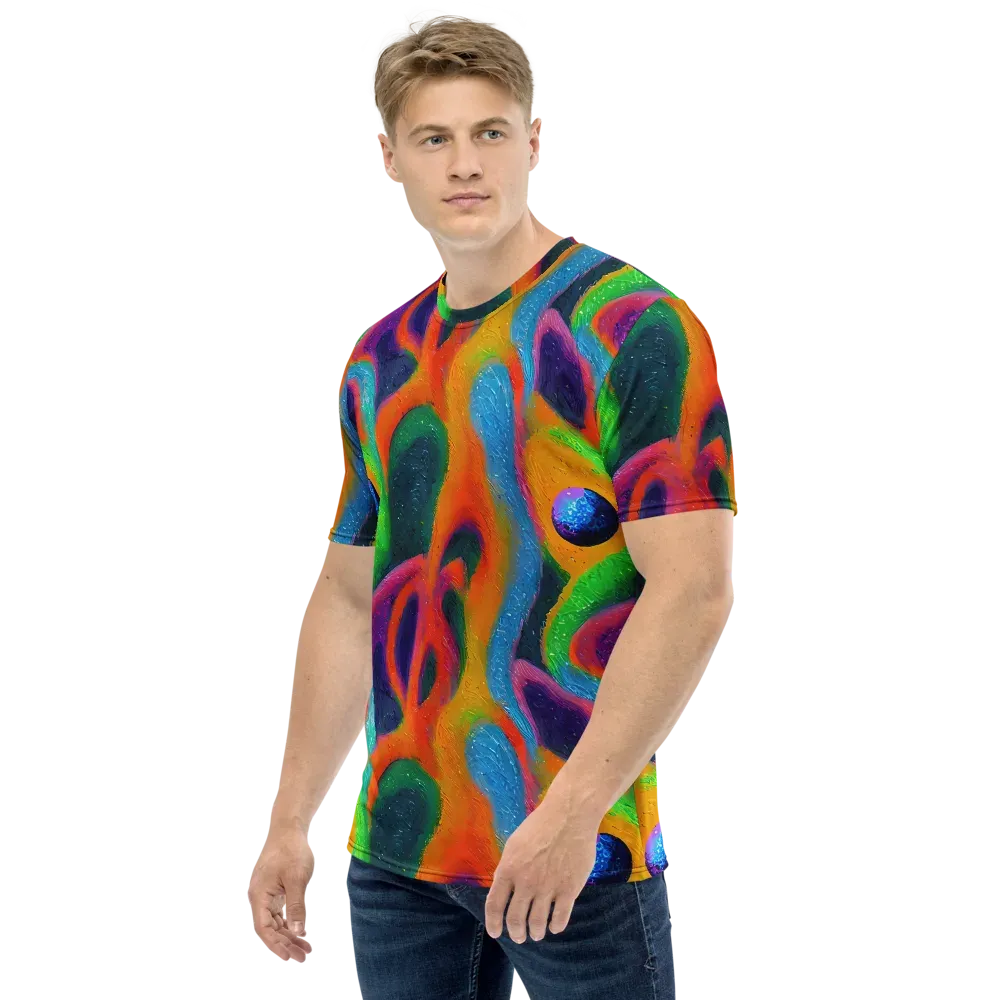 Jewel Jumble on Men's Crew Neck T-Shirt — Left