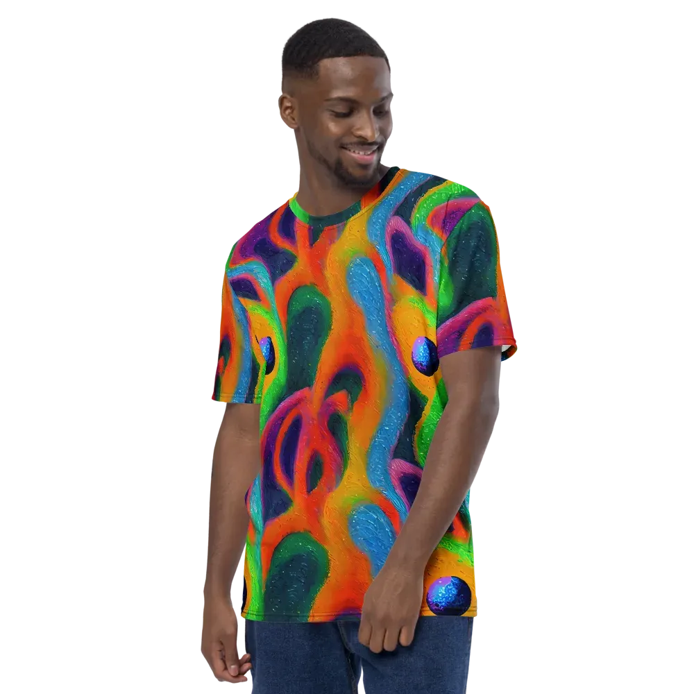 Jewel Jumble on Men's Crew Neck T-Shirt — Left