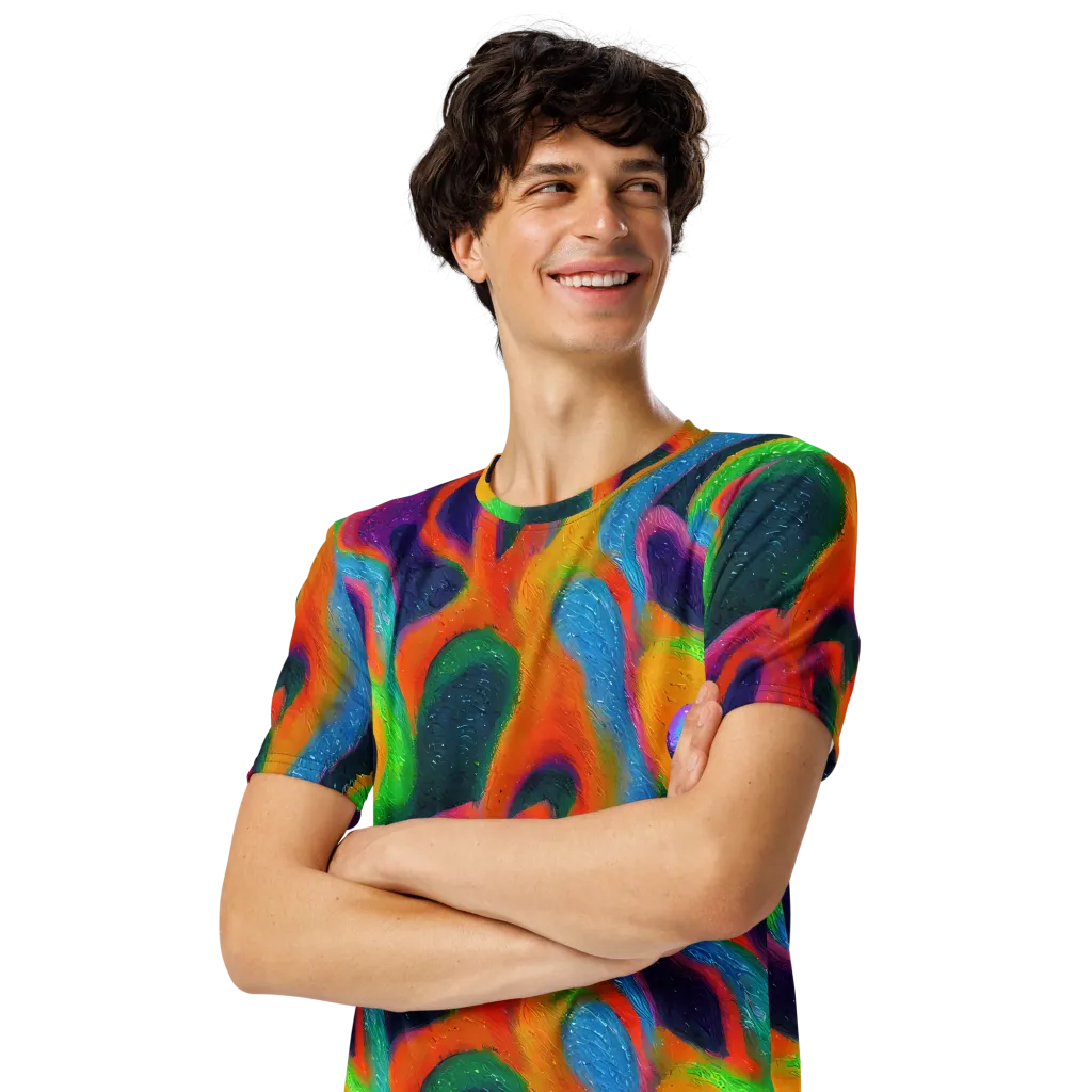 Jewel Jumble on Men's Crew Neck T-Shirt — Left Front