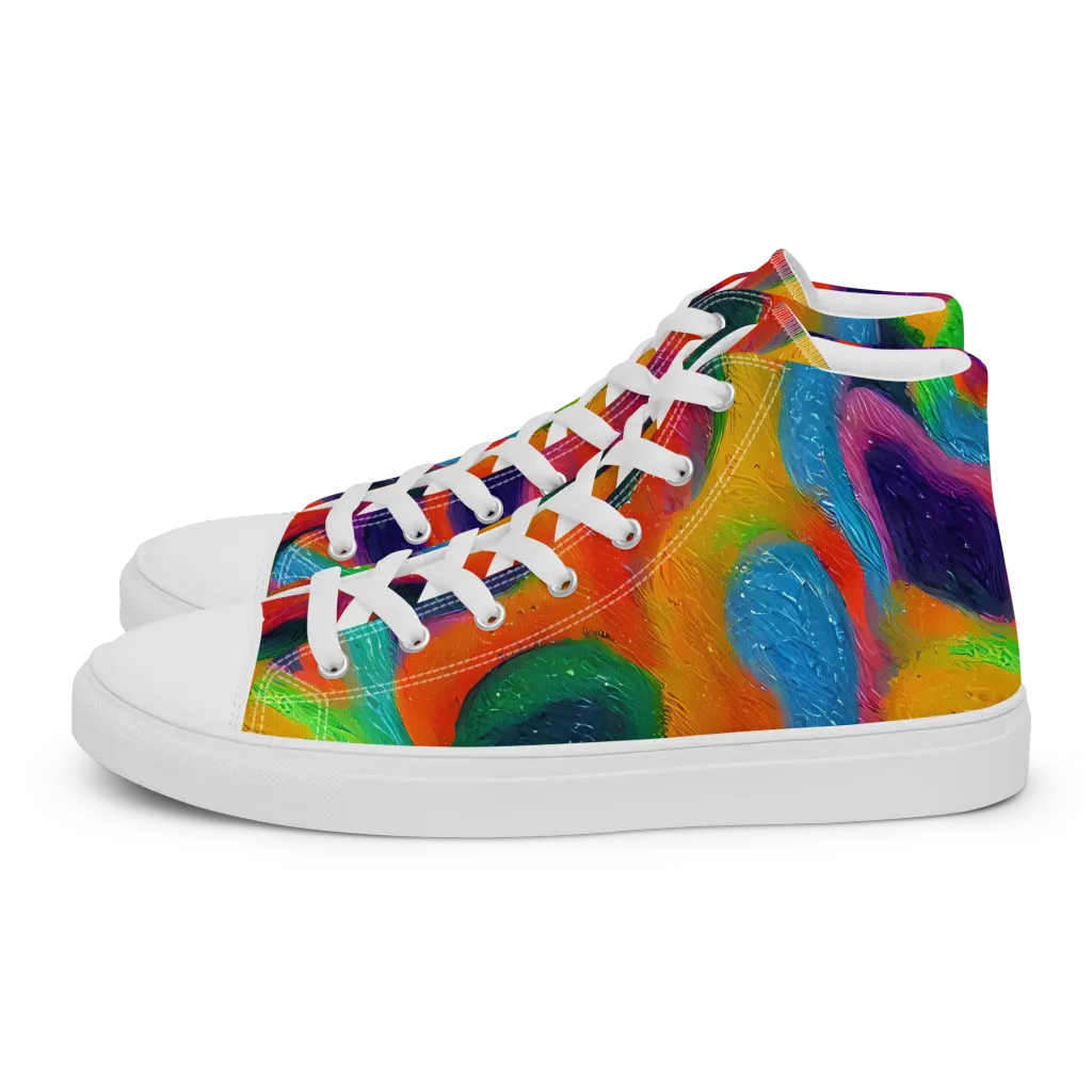 Jewel Jumble on Men's High Top Canvas Shoes — Left