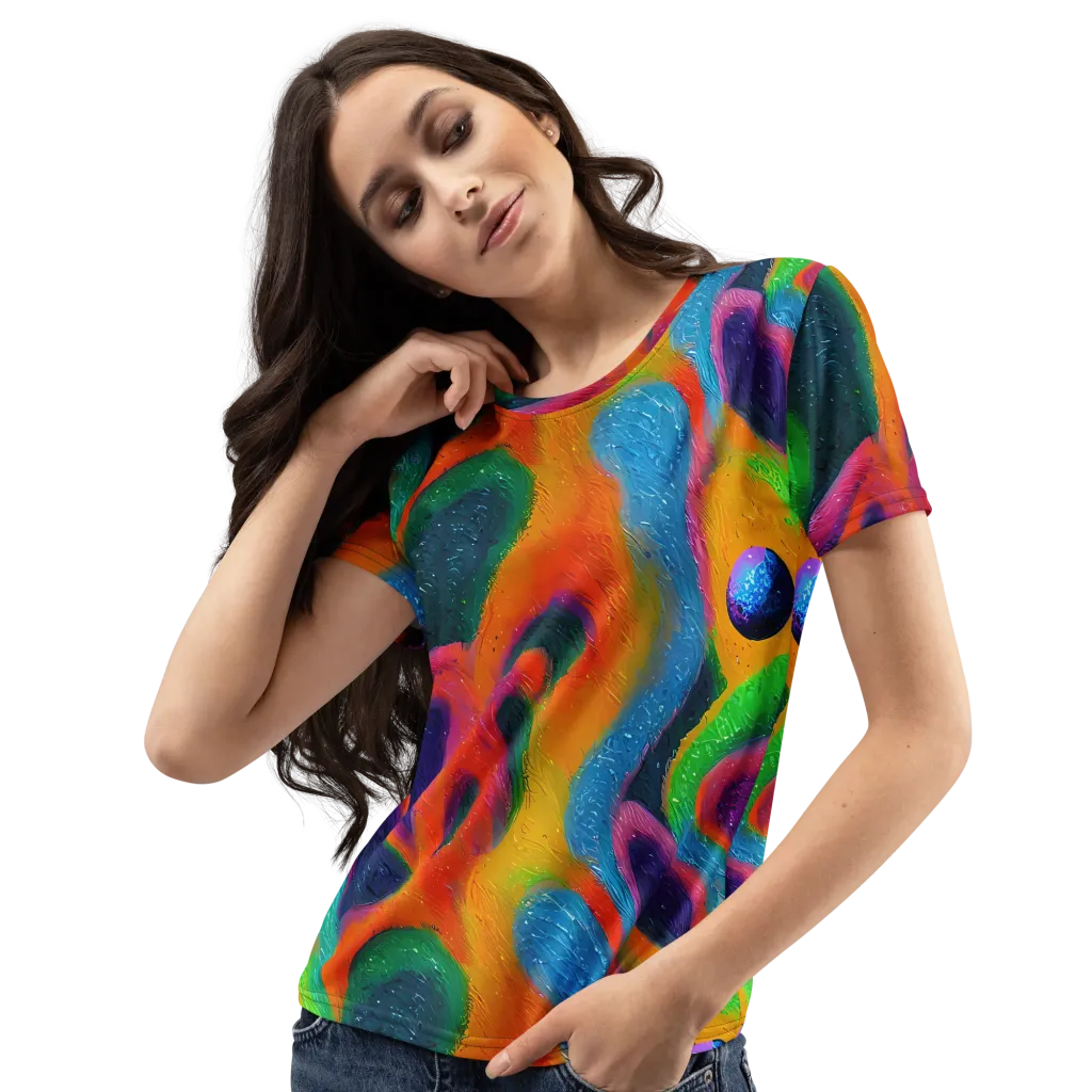 Jewel Jumble on Women's Crew Neck T-Shirt — Left Front