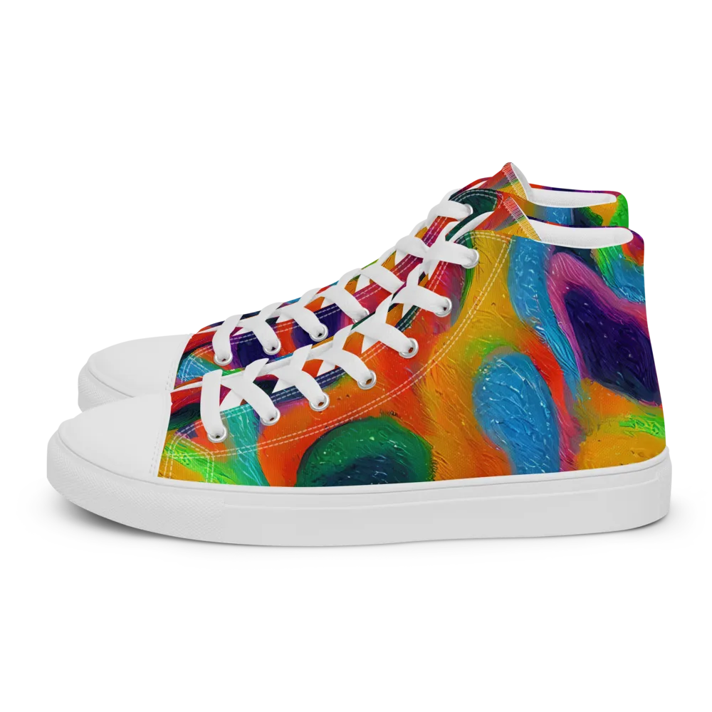 Jewel Jumble on Women's High Top Canvas Shoes — Left