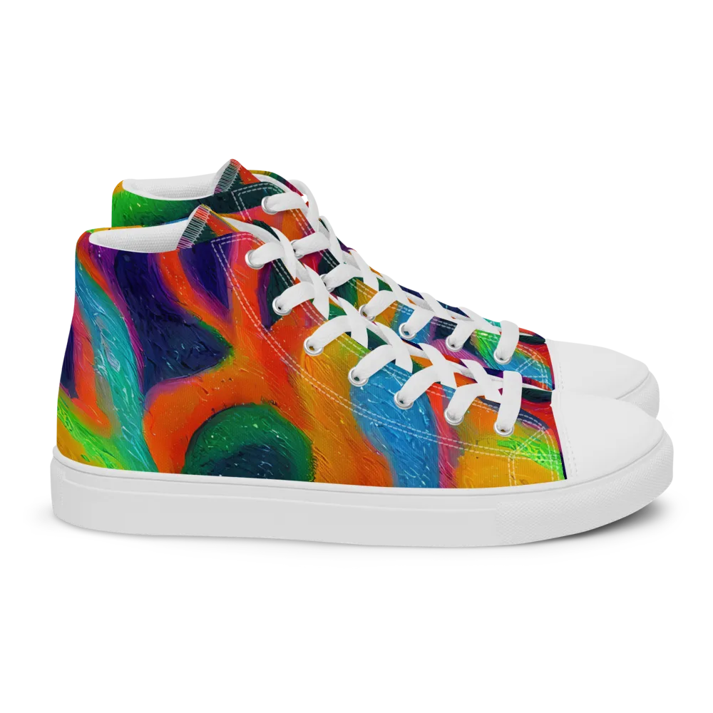 Jewel Jumble on Women's High Top Canvas Shoes — Right