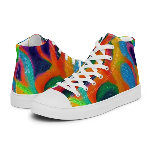 Jewel Jumble on a Women's High Top Canvas Shoes