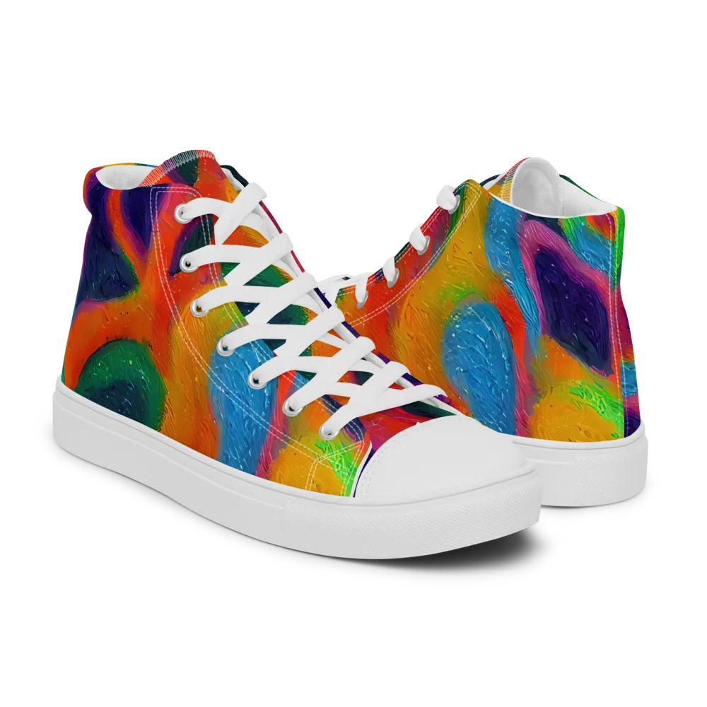 Jewel Jumble on Women's High Top Canvas Shoes — Right