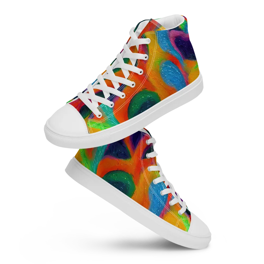 Jewel Jumble on Women's High Top Canvas Shoes — Front