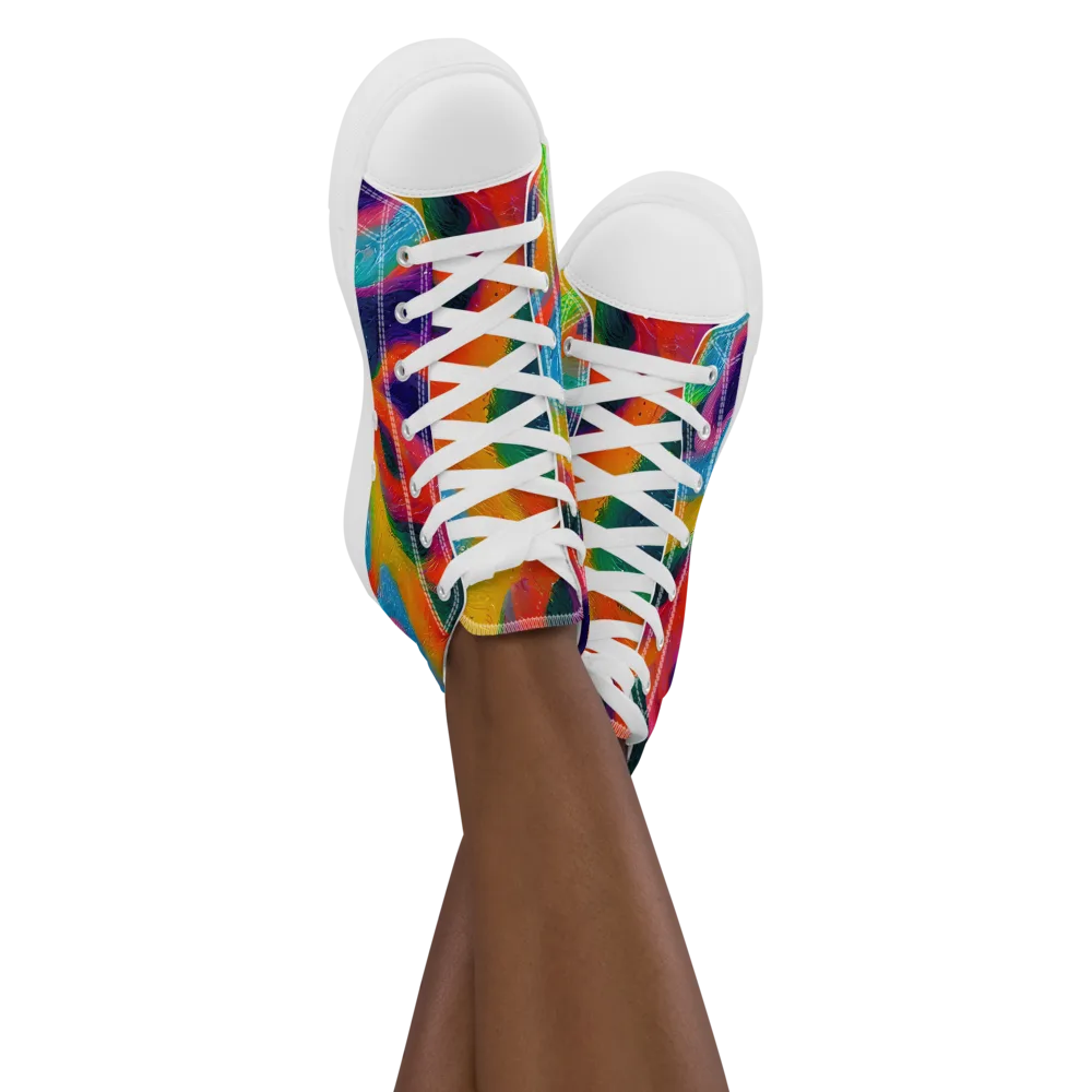 Jewel Jumble on Women's High Top Canvas Shoes — Front