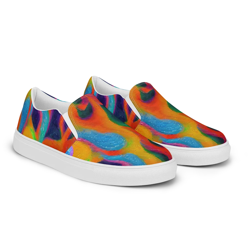 Jewel Jumble on Men's Slip-On Canvas Shoes — Right Front