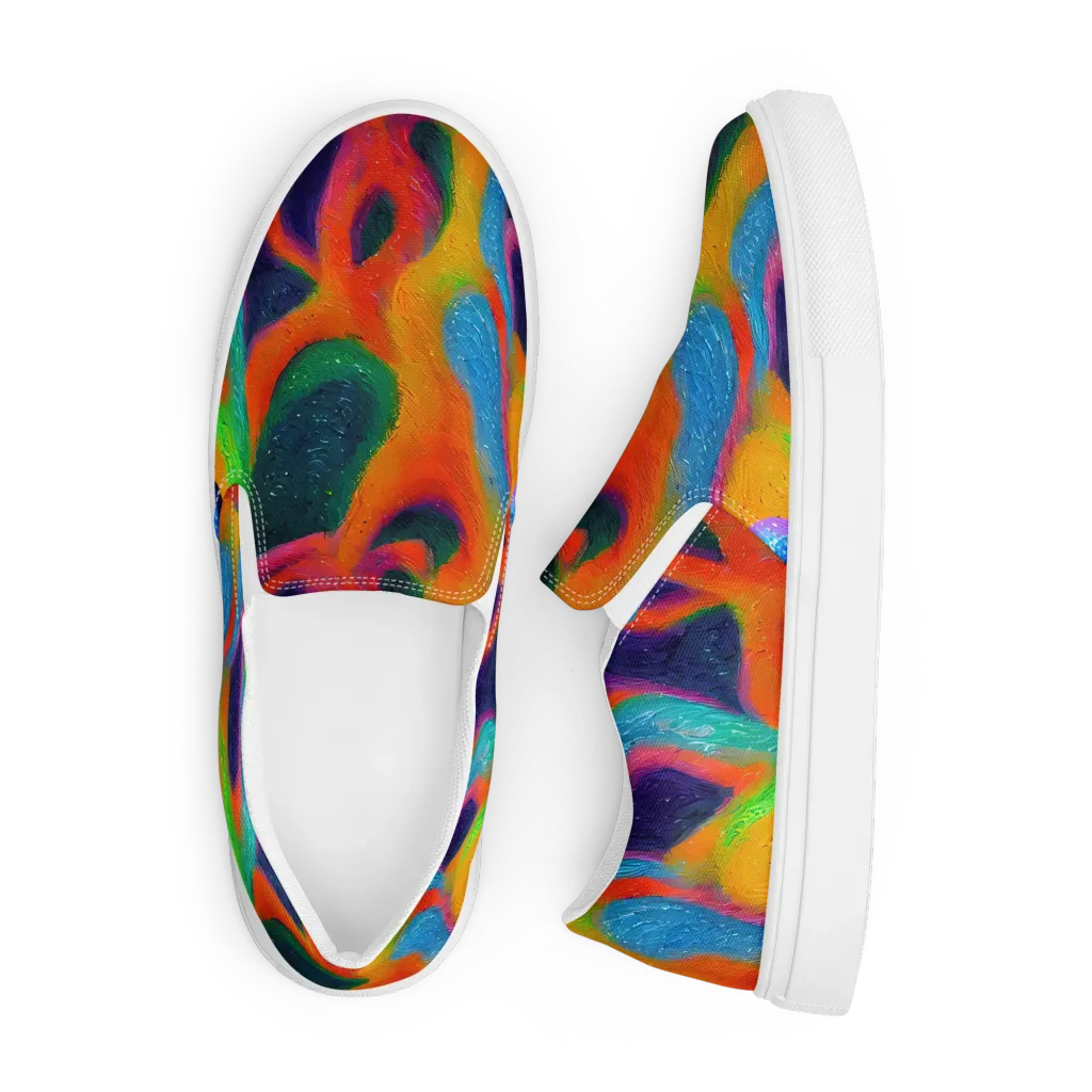Jewel Jumble on Men's Slip-On Canvas Shoes — Front