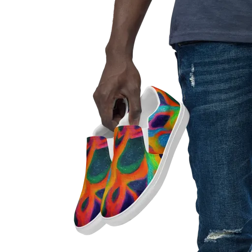 Jewel Jumble on a Men's Slip-On Canvas Shoes