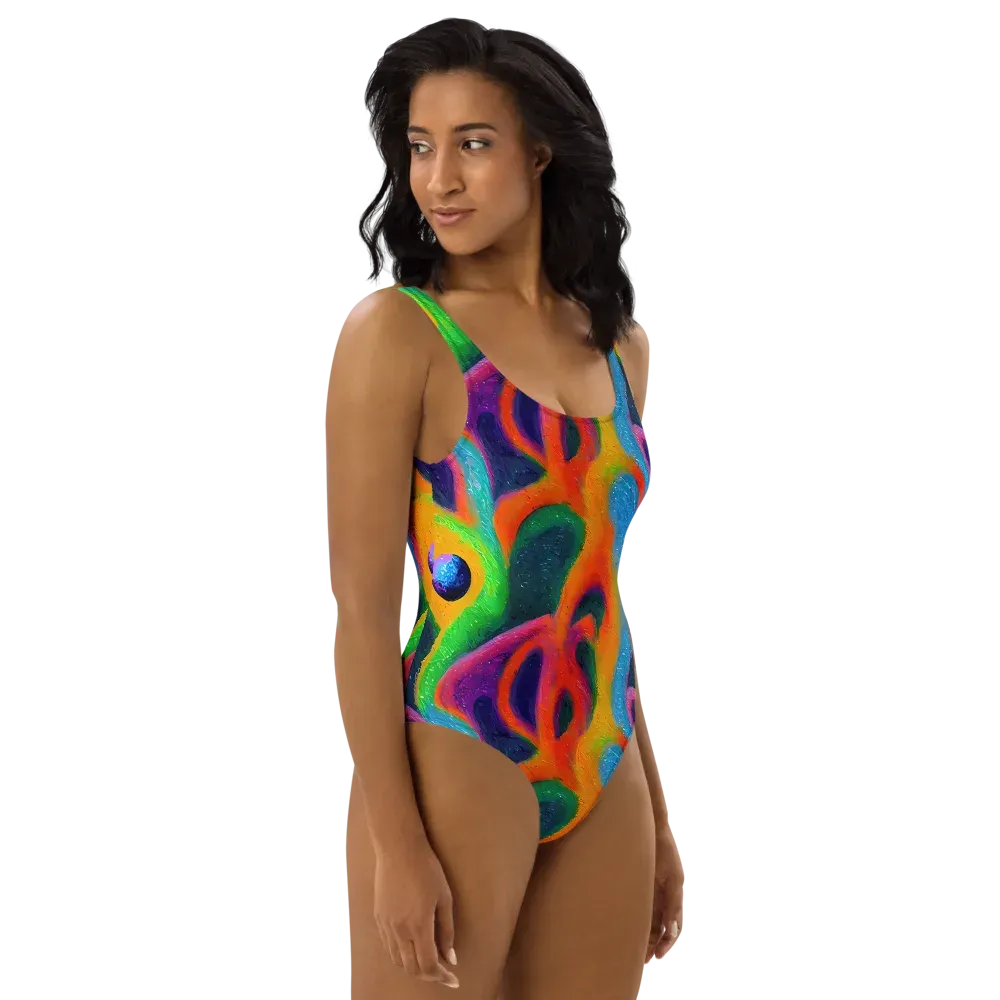 Jewel Jumble on One-Piece Swimsuit — Right