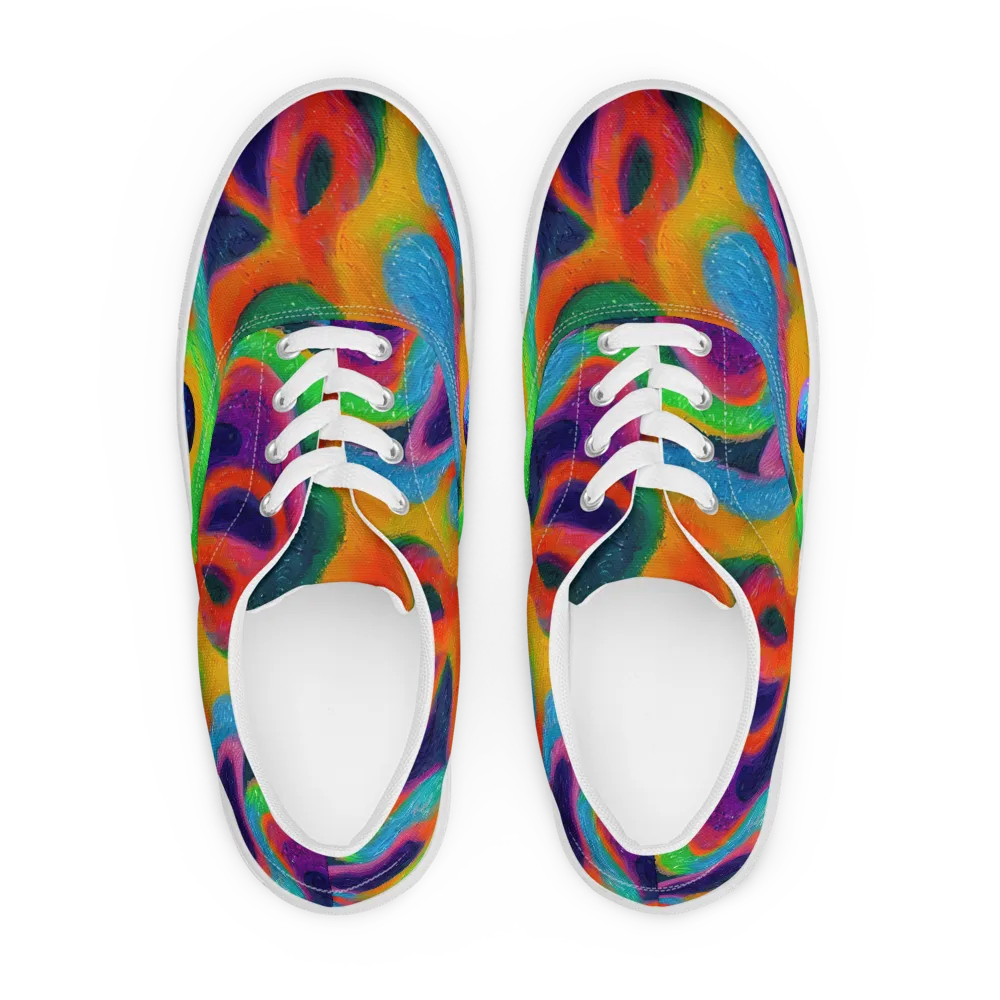 Jewel Jumble on Men's Lace-Up Canvas Shoes — Front