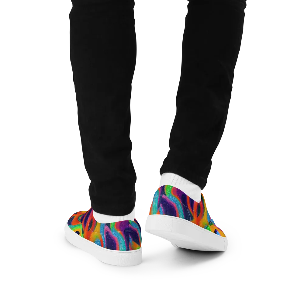 Jewel Jumble on Men's Lace-Up Canvas Shoes — Back
