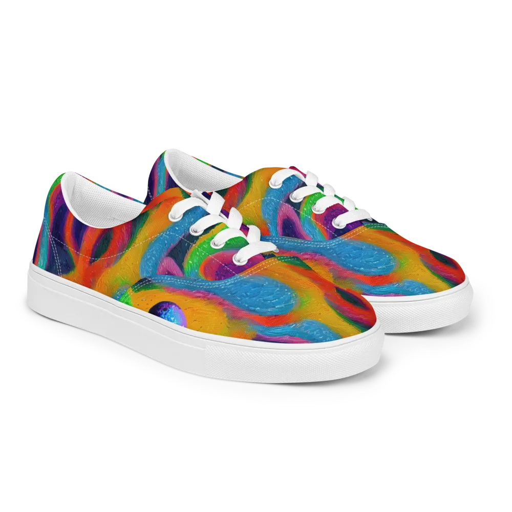 Jewel Jumble on Men's Lace-Up Canvas Shoes — Right Front