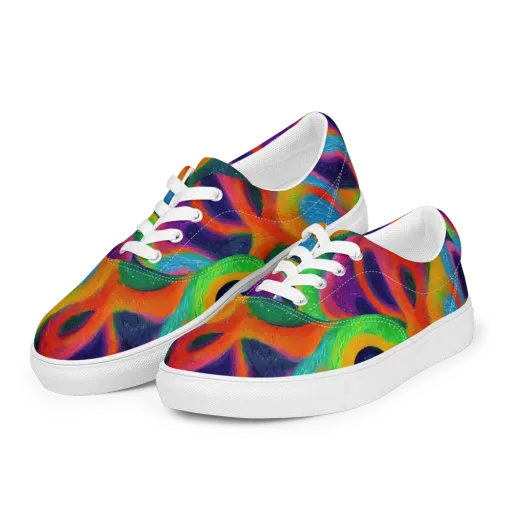 Jewel Jumble on a Men's Lace-Up Canvas Shoes