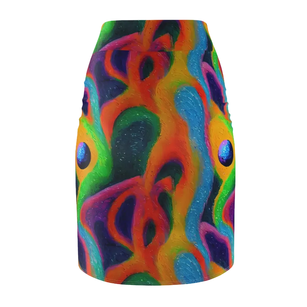 Jewel Jumble on Pencil Skirt — Back