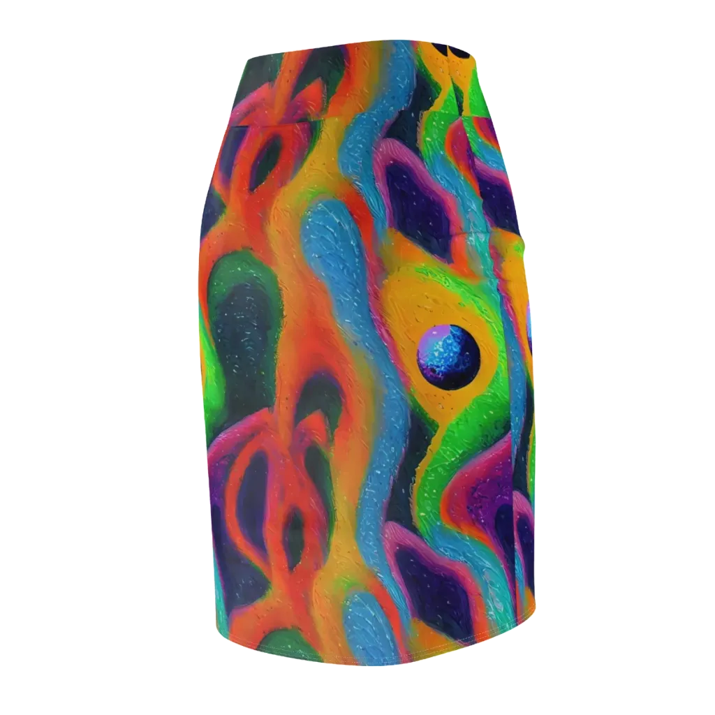 Jewel Jumble on Pencil Skirt — Back Side