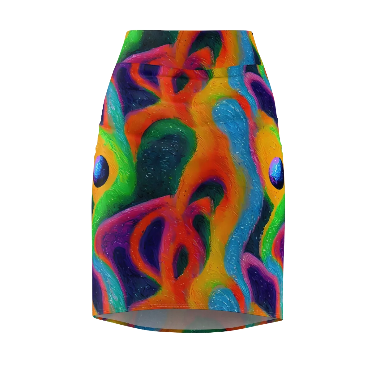 Jewel Jumble on Pencil Skirt — Front