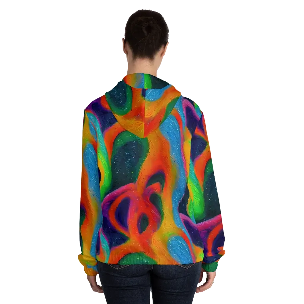 Jewel Jumble on Women's Full-Zip Hoodie — Back On Person