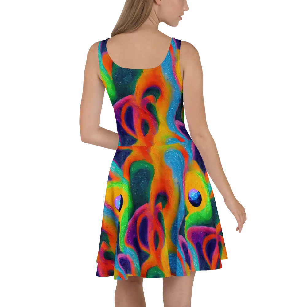 Jewel Jumble on Skater Dress — Back