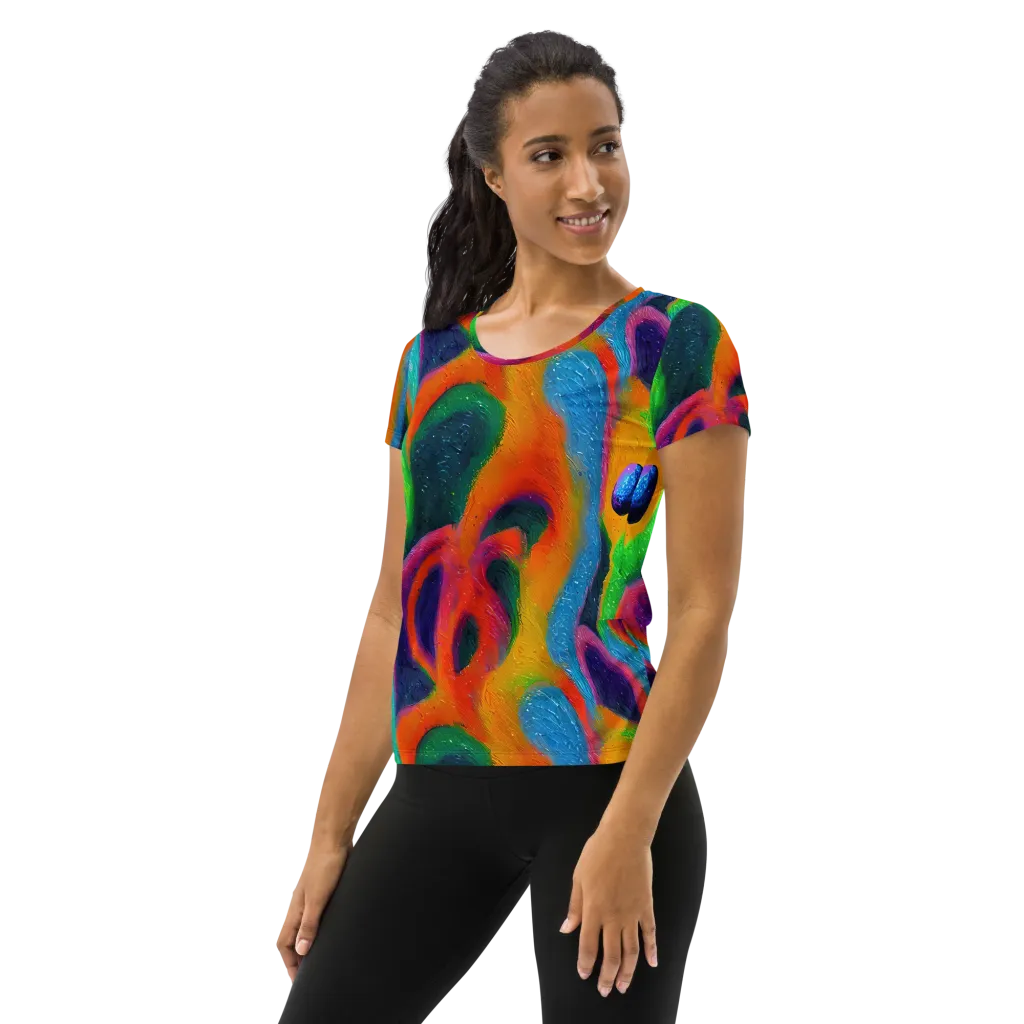 Jewel Jumble on Women's Athletic T-Shirt — Left