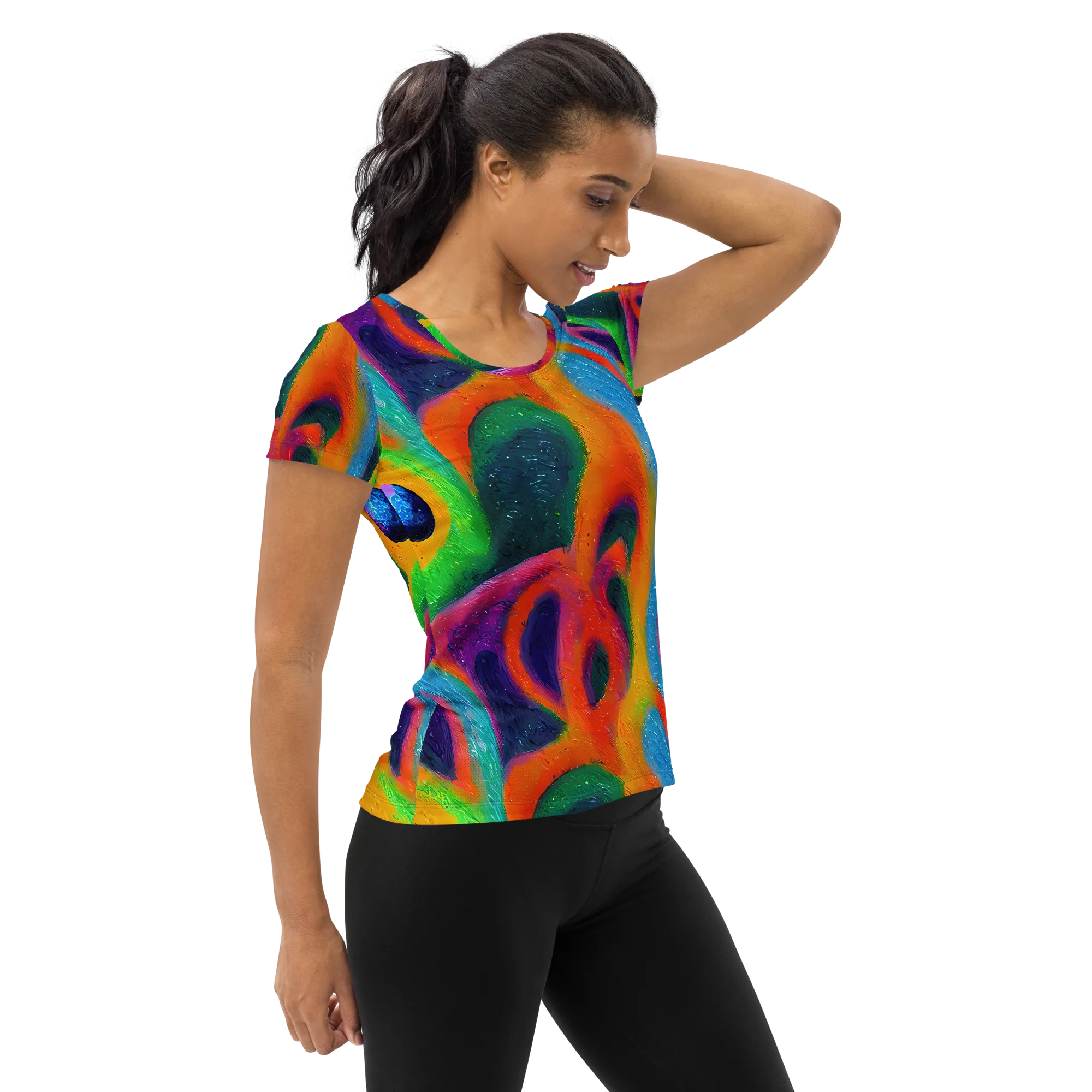 Jewel Jumble on Women's Athletic T-Shirt — Right