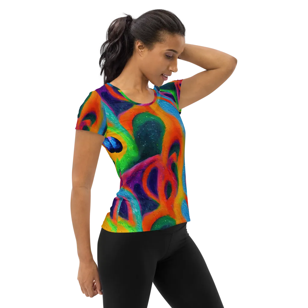 Jewel Jumble on Women's Athletic T-Shirt — Right