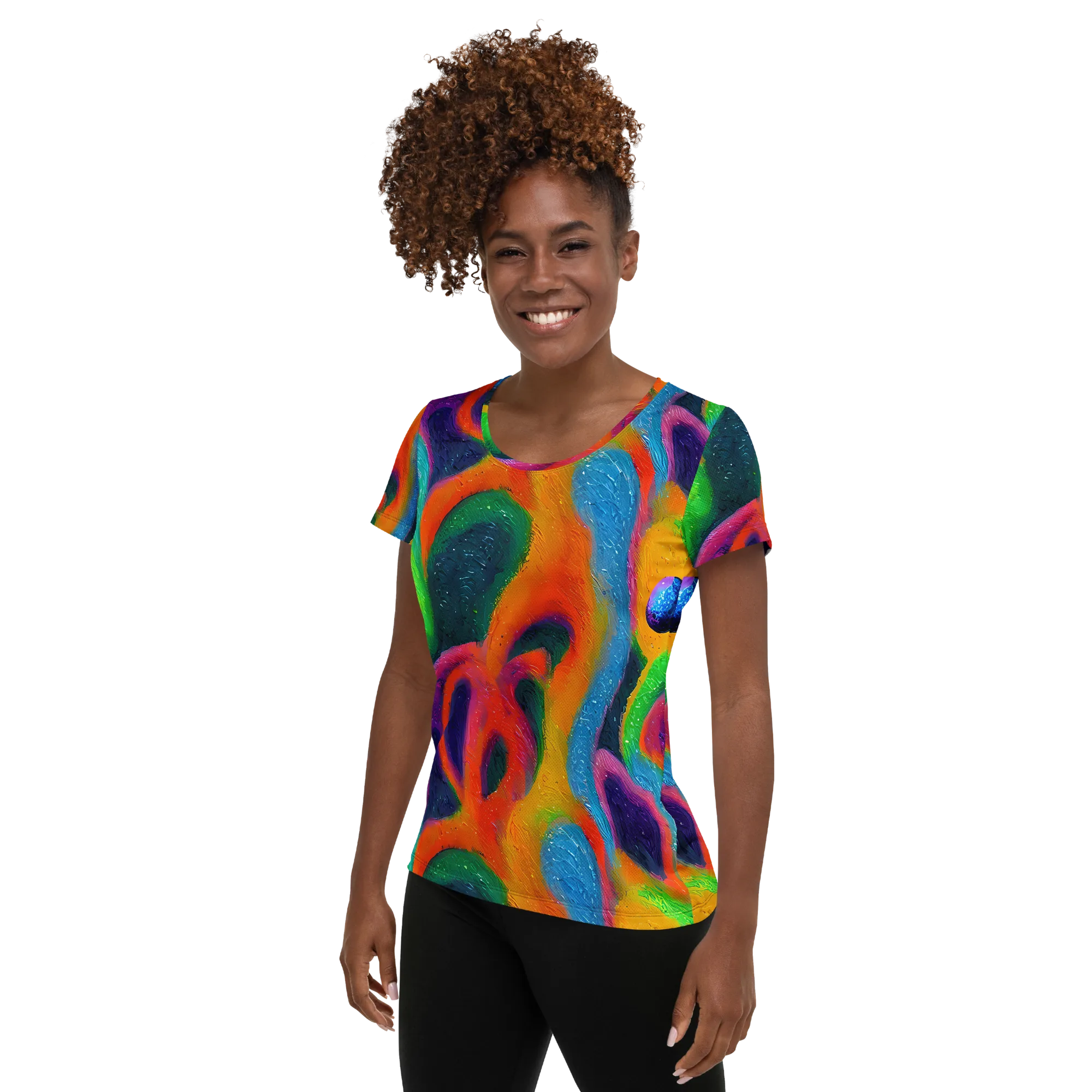 Jewel Jumble on Women's Athletic T-Shirt — Left