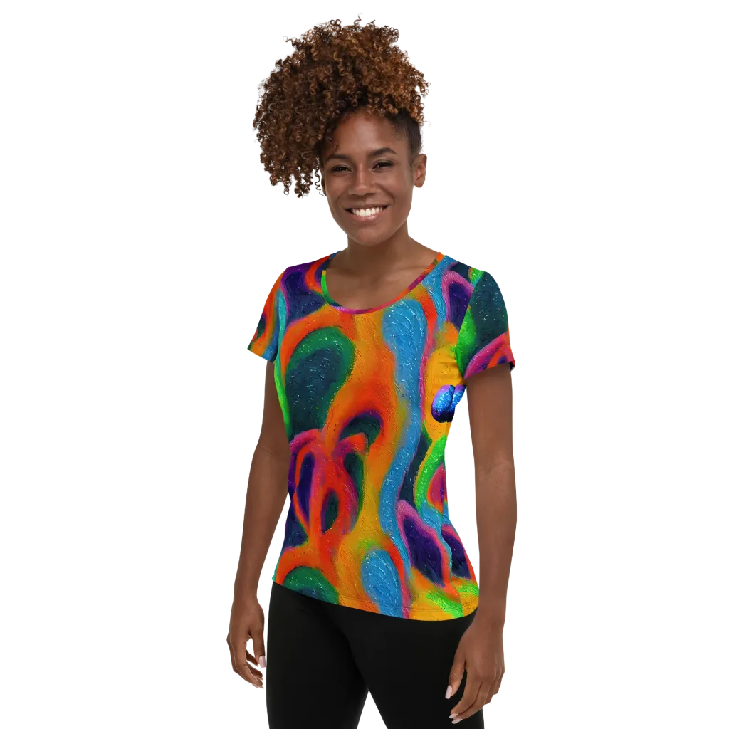 Jewel Jumble on Women's Athletic T-Shirt — Left