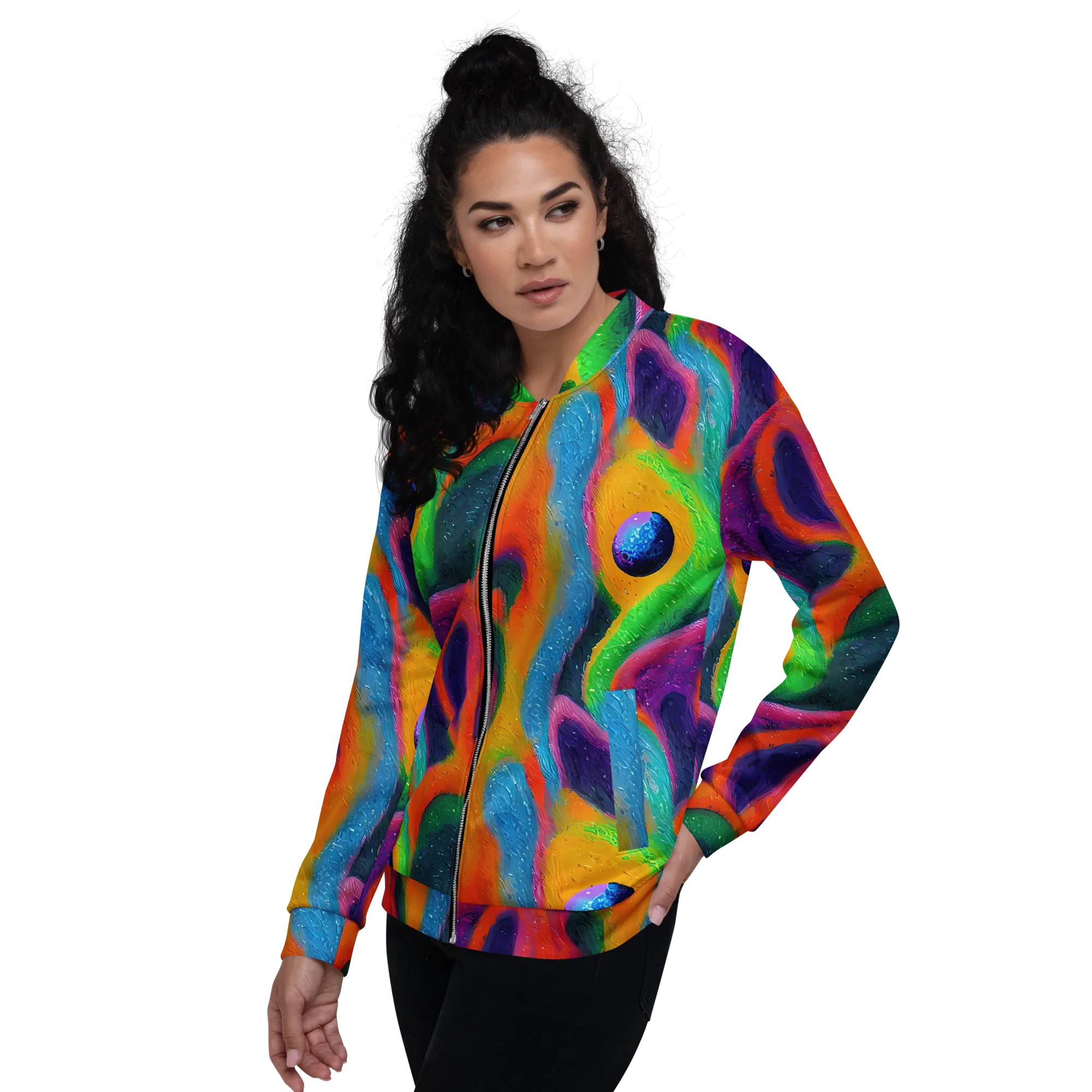 Jewel Jumble on Bomber Jacket — Left