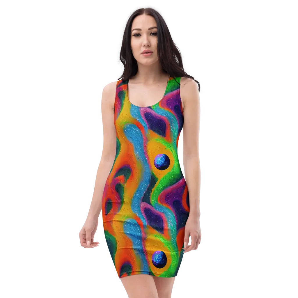 Jewel Jumble on Bodycon Dress — Front
