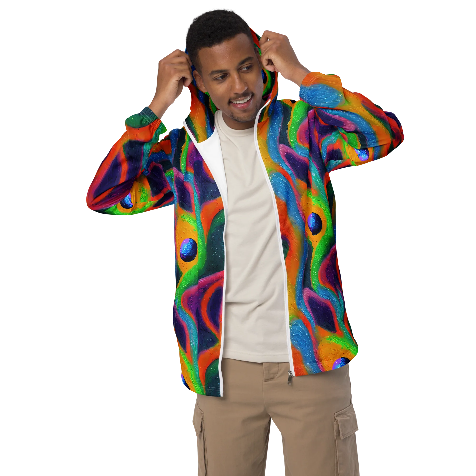 Jewel Jumble on Men's Windbreaker — Front