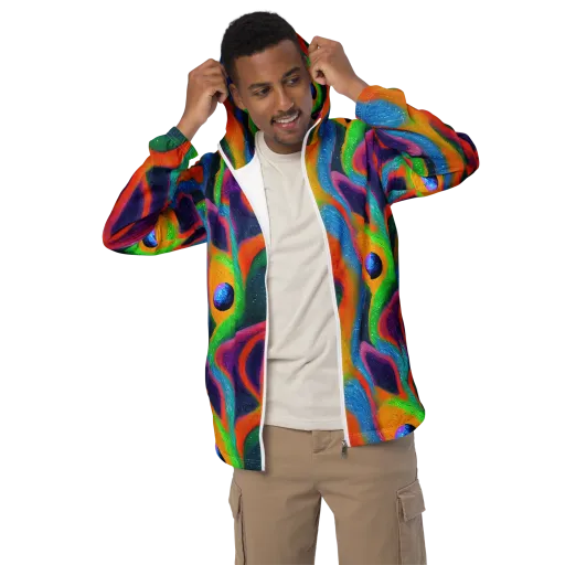 Jewel Jumble on a Men's Windbreaker
