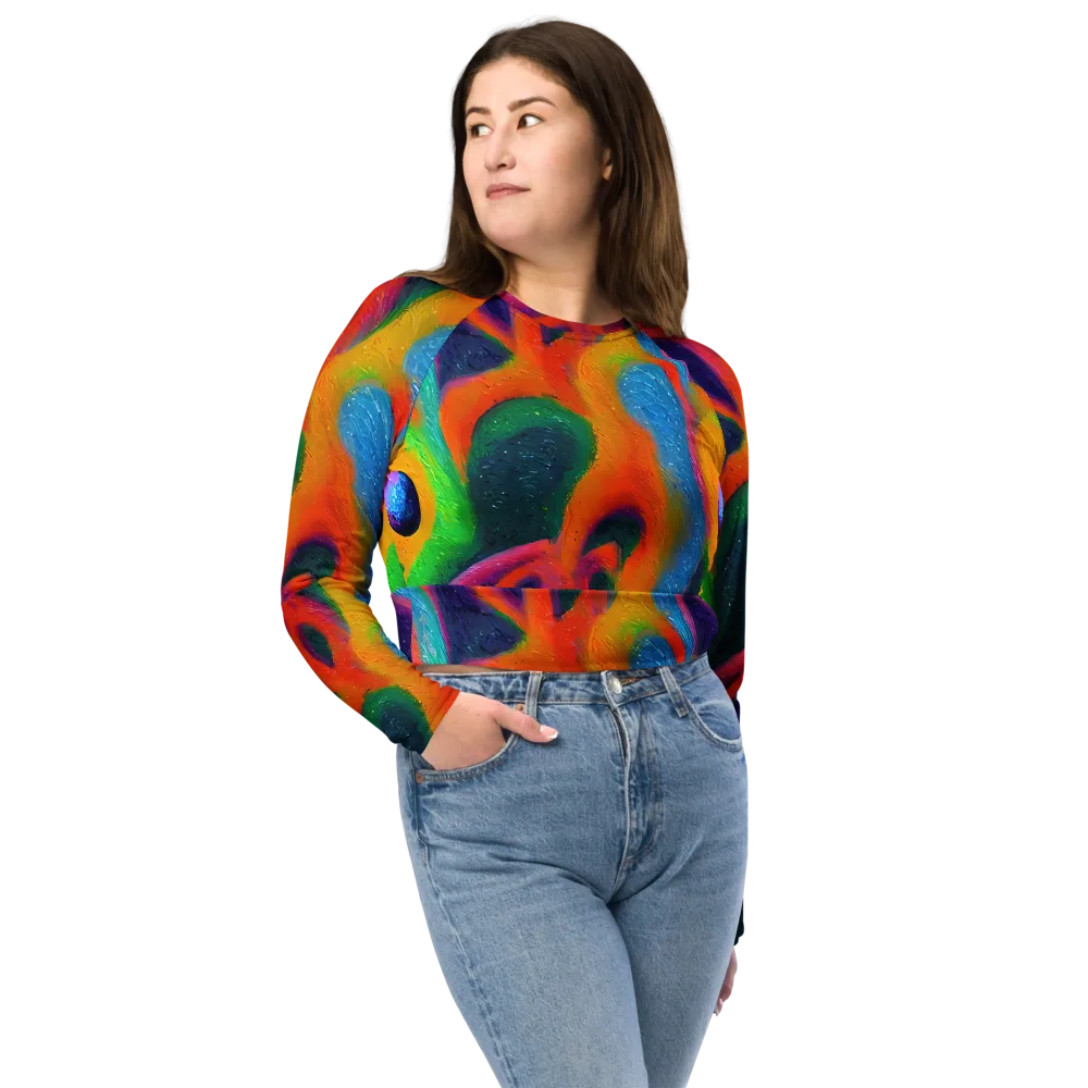 Jewel Jumble on Long Sleeve Crop Top — Front