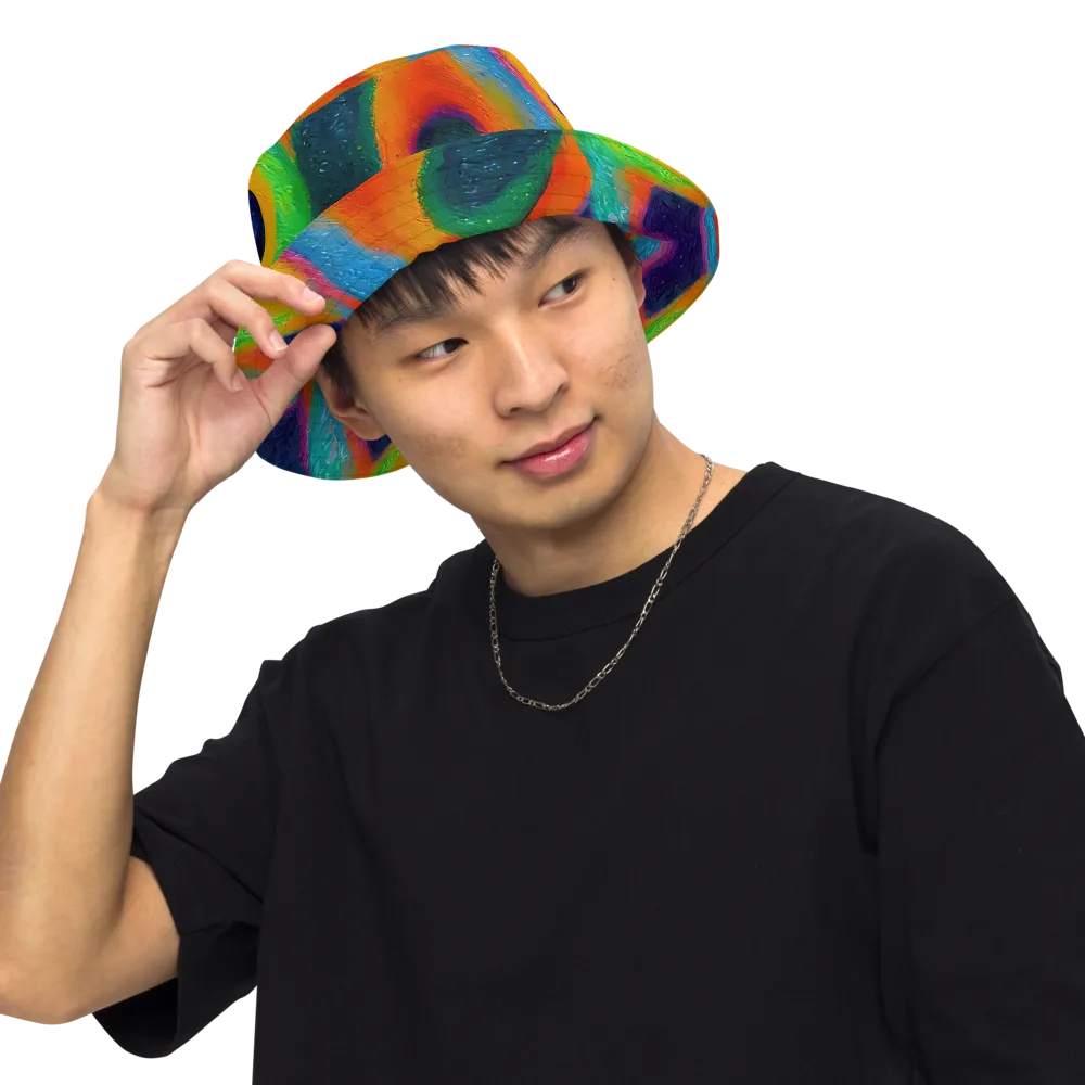 Jewel Jumble on Reversible Bucket Hat — Front Inside