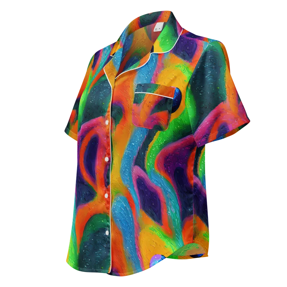 Jewel Jumble on Women's Short Sleeve Pajama Top — Left Front