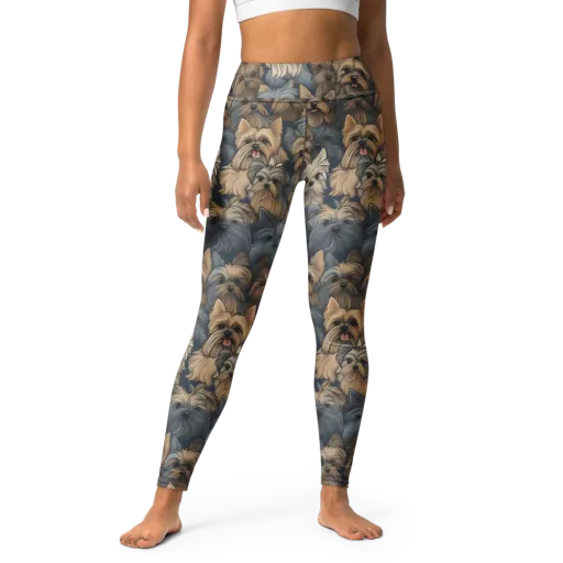Yorkie Cloudburst on a Yoga Leggings