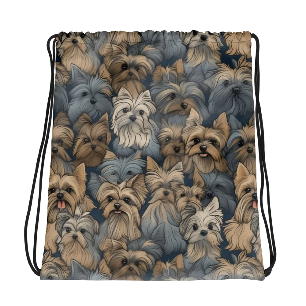 Yorkie Cloudburst on Drawstring Bag — Photo