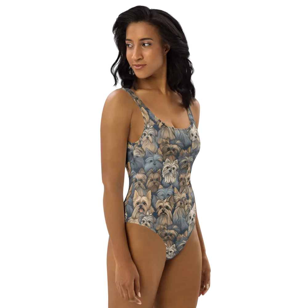 Yorkie Cloudburst on One-Piece Swimsuit — Right