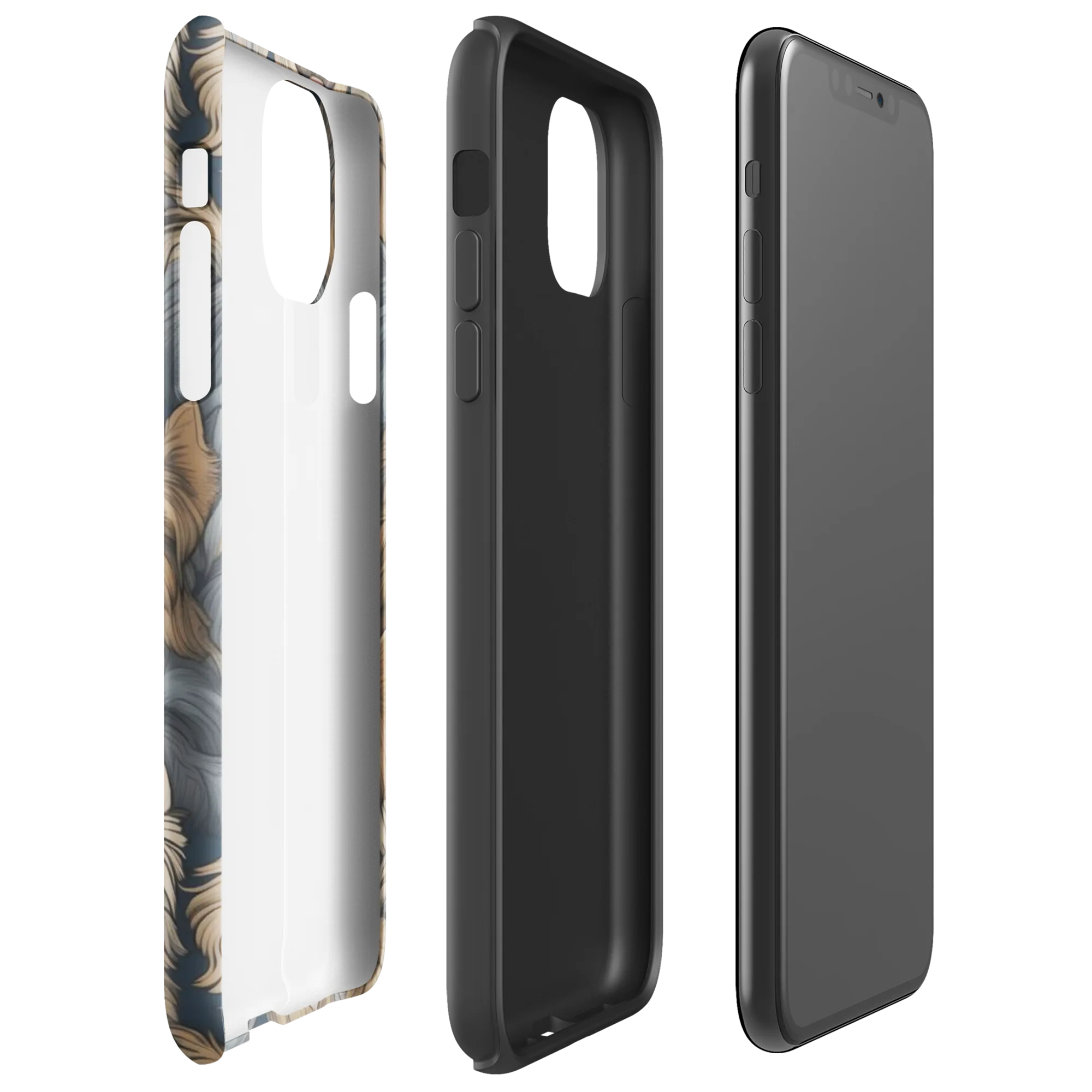 Yorkie Cloudburst on Tough Case for iPhone® — Right