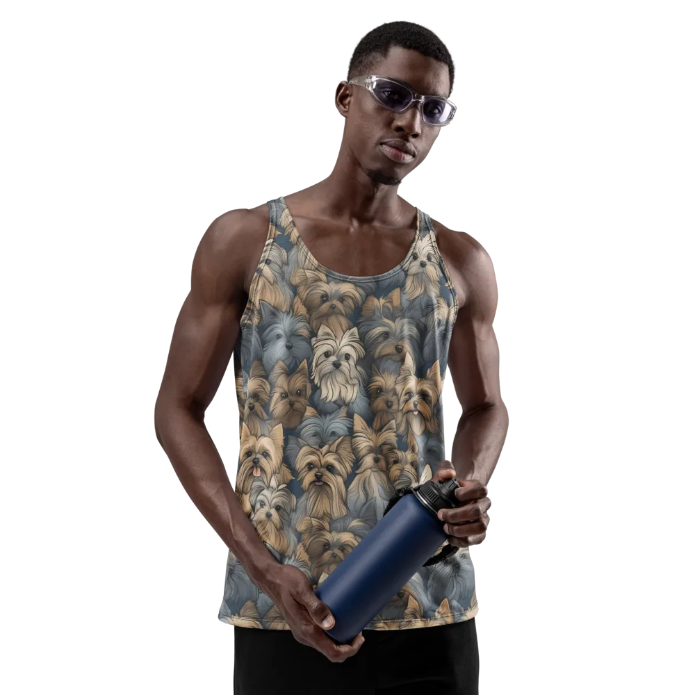 Yorkie Cloudburst on Men's Tank Top — Front