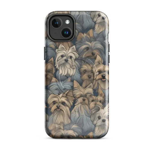 Yorkie Cloudburst on a MagSafe Tough Case for iPhone®