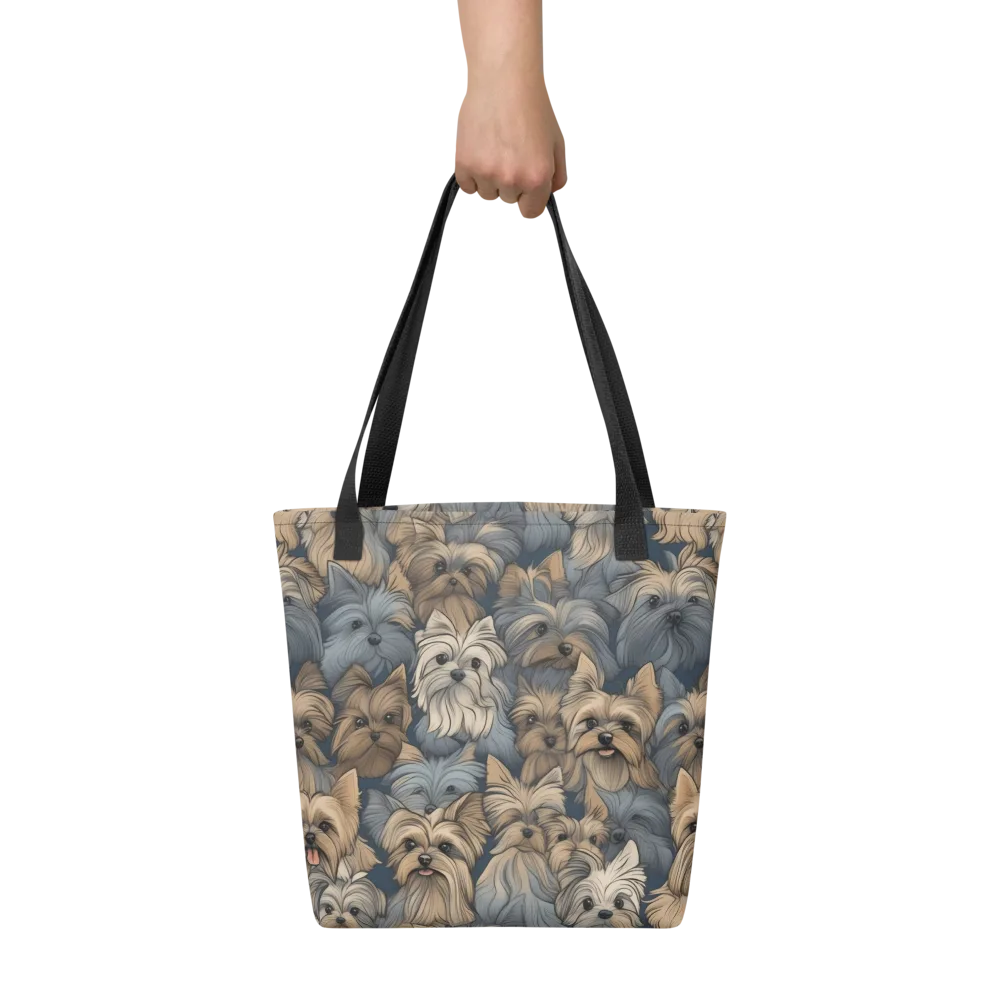 Yorkie Cloudburst on Tote Bag — Front